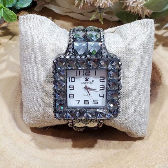 𝅺Cannes jewled Bling‎ Rhinestone bracelet watch - Picture 1 of 6